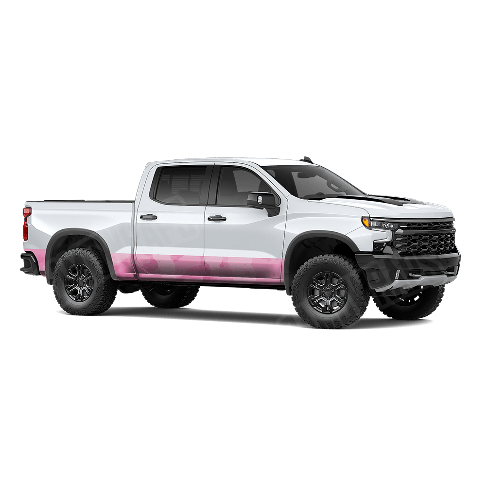 Jumbo Cumulus Elite Pink Rocker Panel Camo Vinyl Wrap