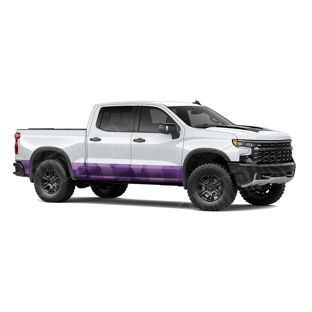 Jumbo Cumulus Elite Purple Rocker Panel Camo Vinyl Wrap
