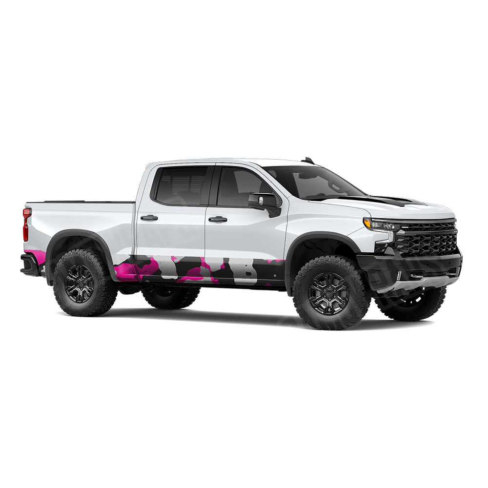Jumbo Cumulus Magenta Tiger Rocker Panel Camo Vinyl Wrap