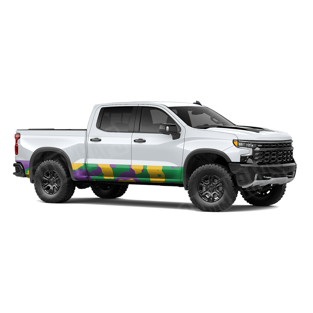 Jumbo Cumulus Mardi Gras Rocker Panel Camo Vinyl Wrap