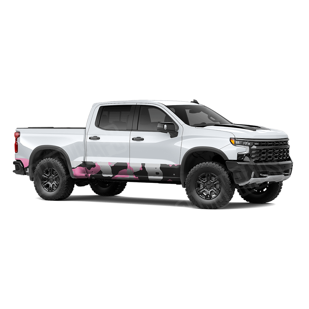 Jumbo Cumulus Pink Tiger Rocker Panel Camo Vinyl Wrap