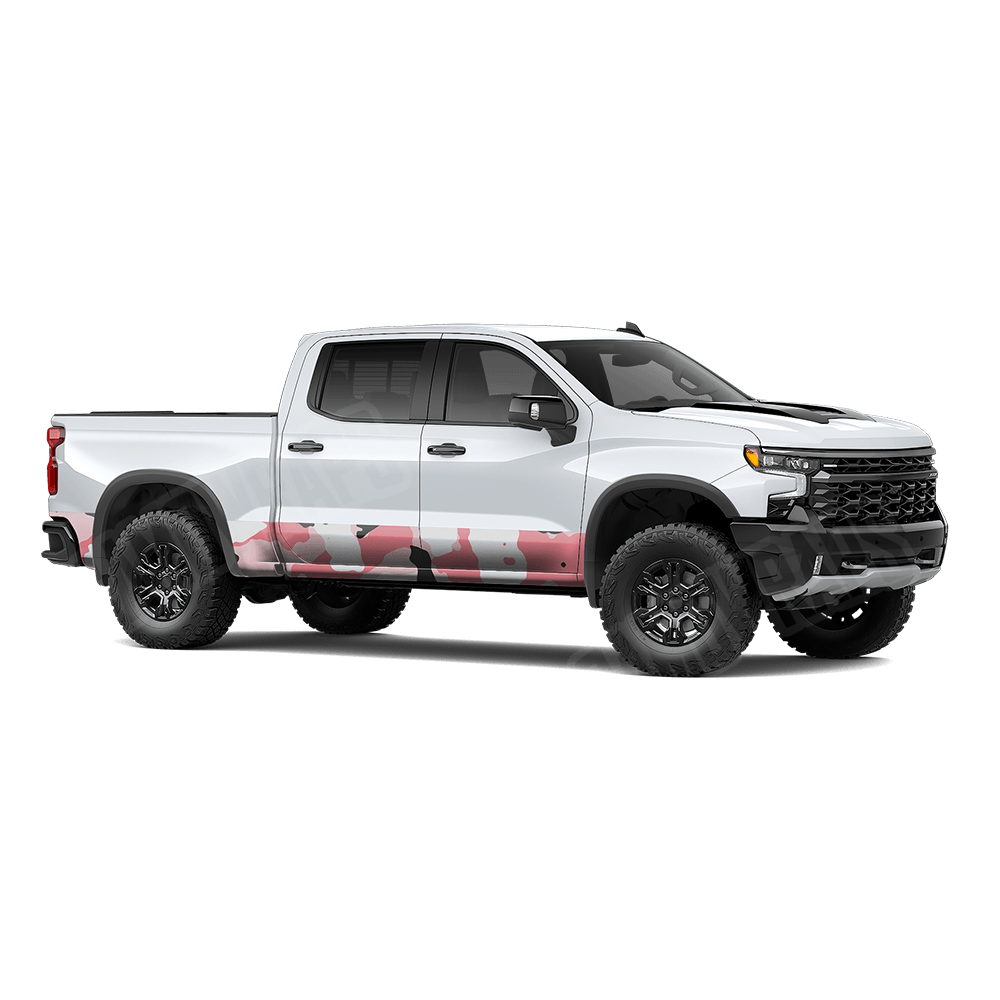 Jumbo Cumulus Pink Rocker Panel Camo Vinyl Wrap