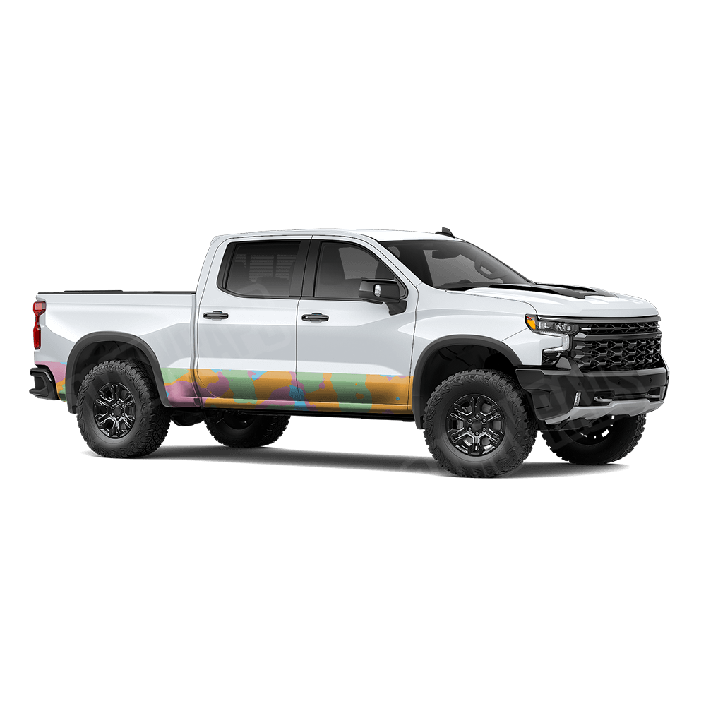Jumbo Cumulus Sherbert Rocker Panel Camo Vinyl Wrap