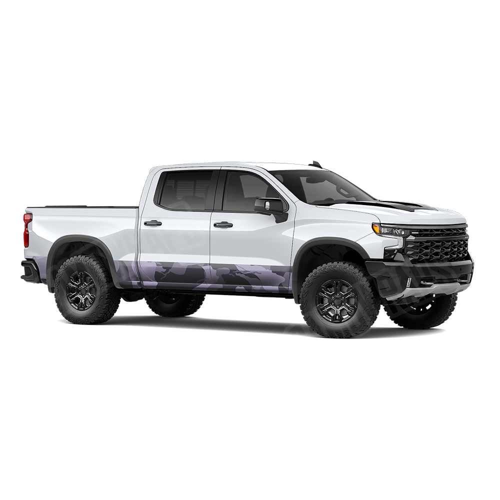 Jumbo Ragged Lilac Rocker Panel Camo Vinyl Wrap