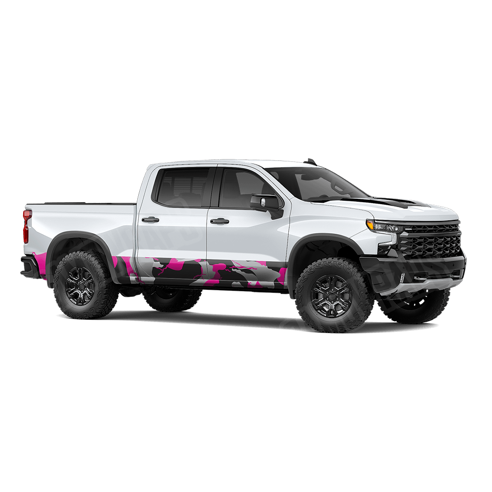 Jumbo Ragged Magenta Tiger Rocker Panel Camo Vinyl Wrap