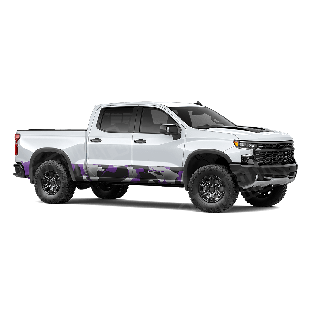 Jumbo Ragged Purple Tiger Rocker Panel Camo Vinyl Wrap