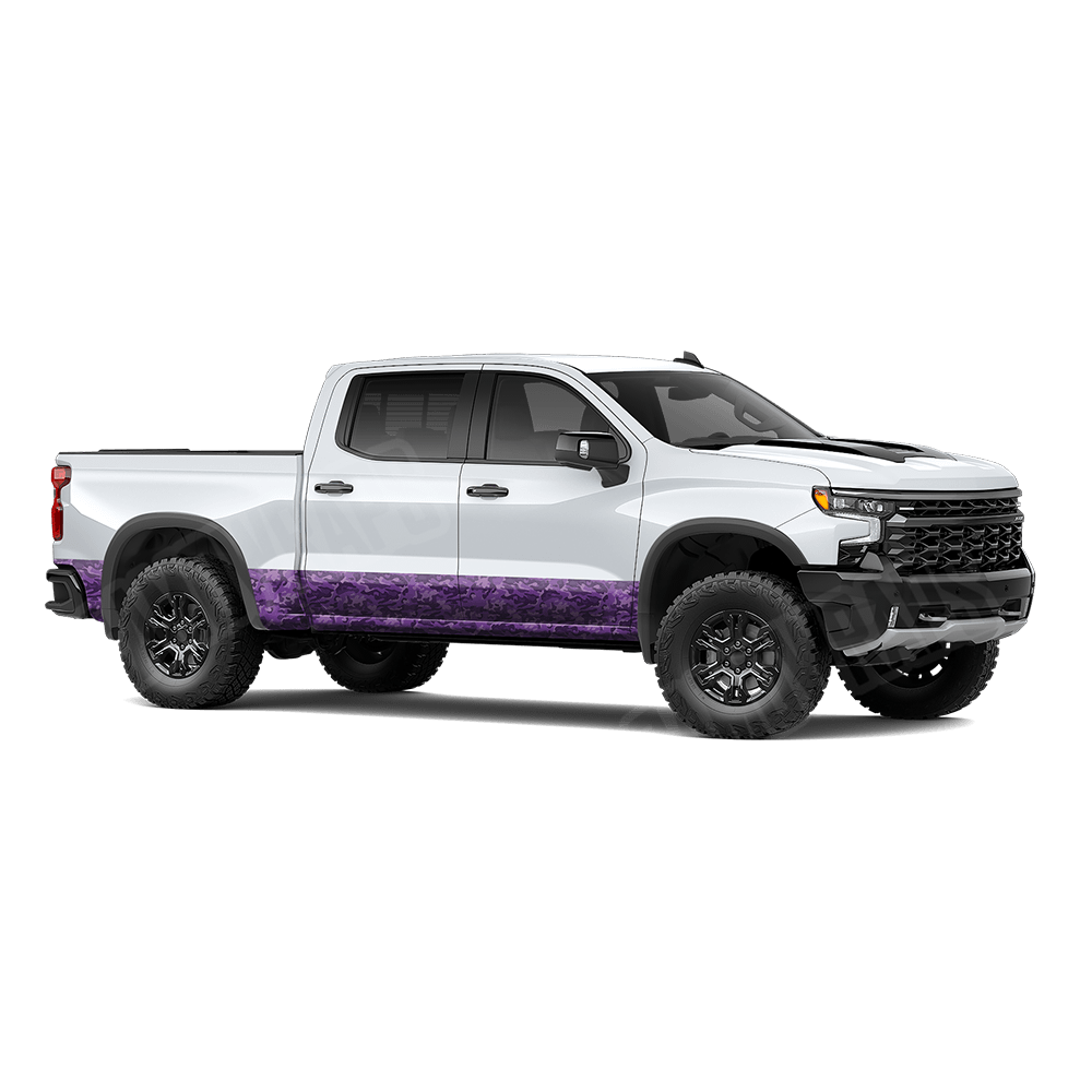 Large Classic Elite Purple Rocker Panel Camo Vinyl Wrap
