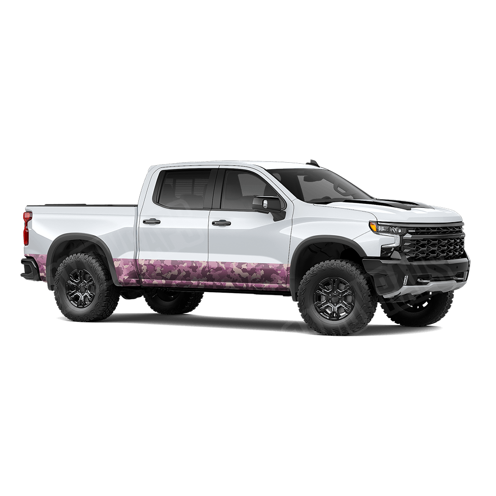 Large Cumulus Floral Rocker Panel Camo Vinyl Wrap