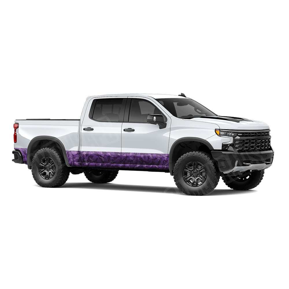 Large Ragged Elite Purple Rocker Panel Camo Vinyl Wrap
