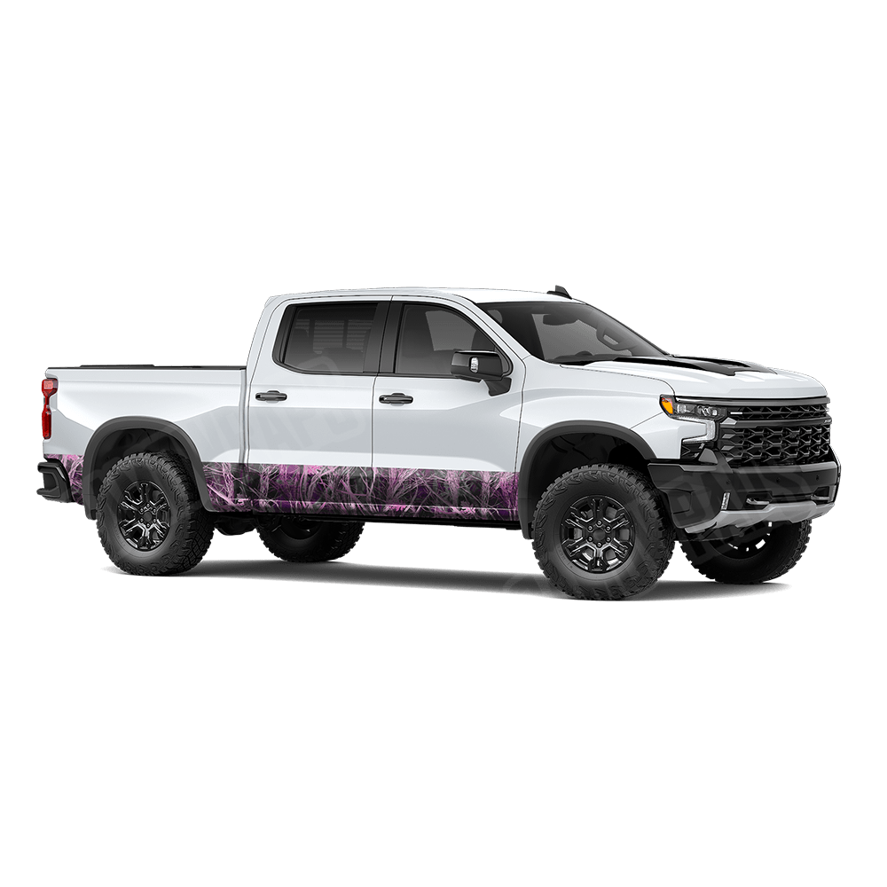 Nature Dry Grassland Pink Rocker Panel Camo Vinyl Wrap