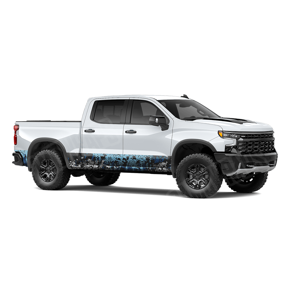 Pasted Baby Blue Rocker Panel Camo Vinyl Wrap