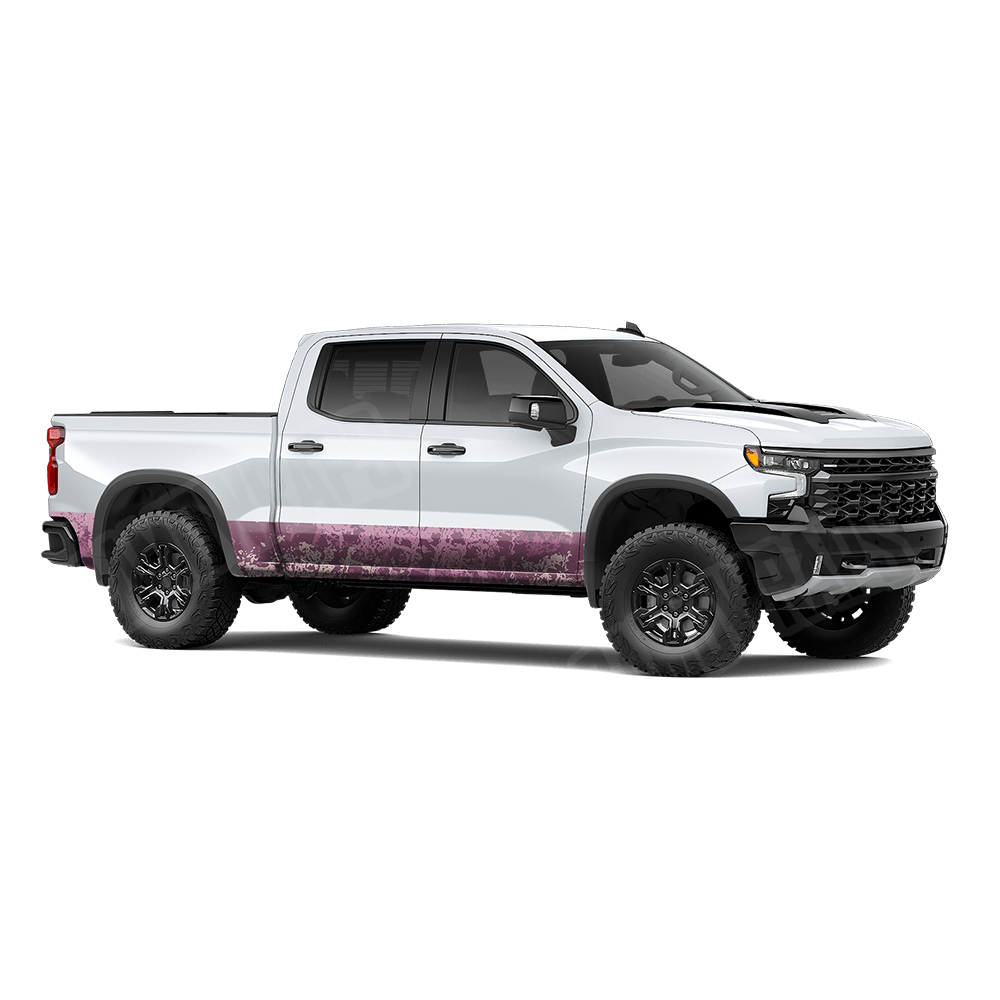 Pasted Floral Rocker Panel Camo Vinyl Wrap