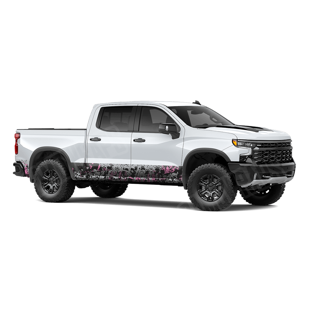 Pasted Pink Tiger Rocker Panel Camo Vinyl Wrap
