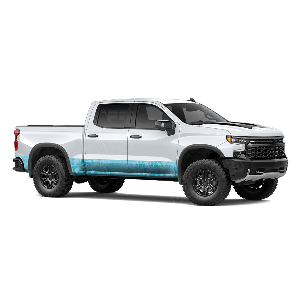 Realtree WAV3 Light Blue Rocker Panel Vinyl Wrap