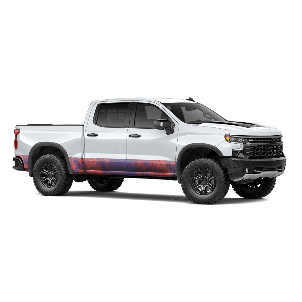 Realtree WAV3 Red Blue Rocker Panel Vinyl Wrap