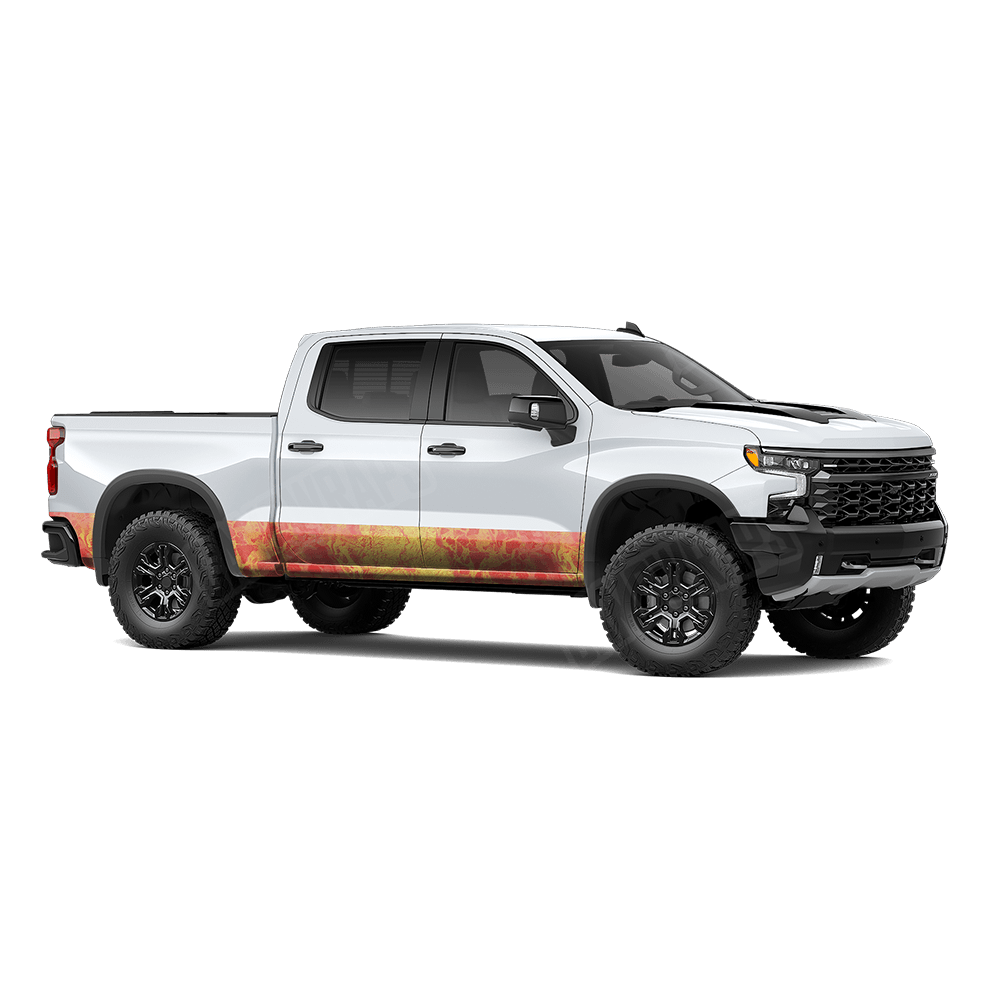 Realtree WAV3 Solar Blaze Rocker Panel Vinyl Wrap