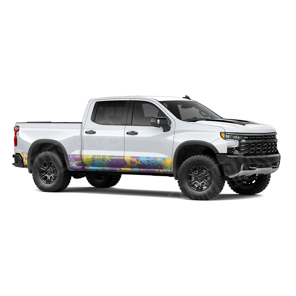 Tire Splatter Carnival Rocker Panel Camo Vinyl Wrap