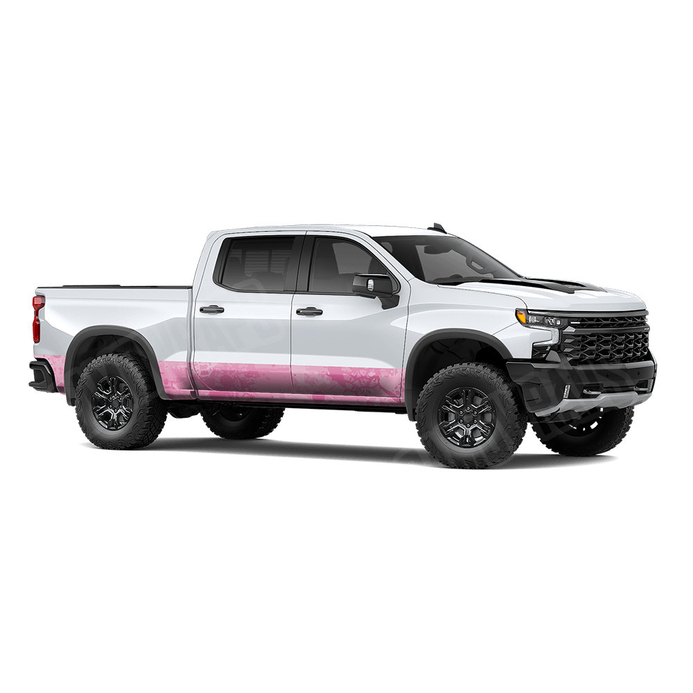 Tire Splatter Elite Pink Rocker Panel Camo Vinyl Wrap