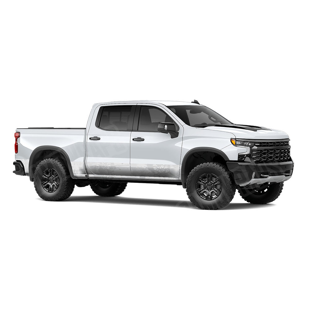 Tire Splatter Elite White Rocker Panel Camo Vinyl Wrap