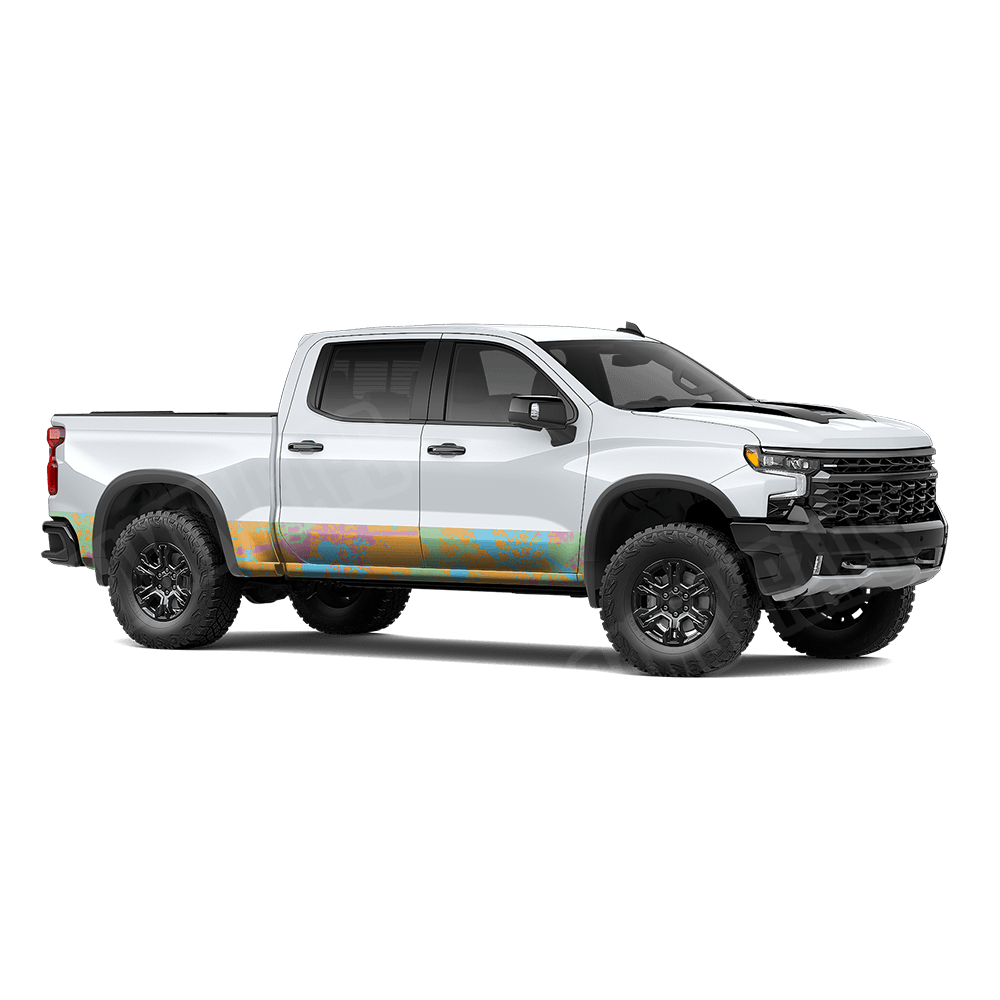 Tire Splatter Sherbert Rocker Panel Camo Vinyl Wrap