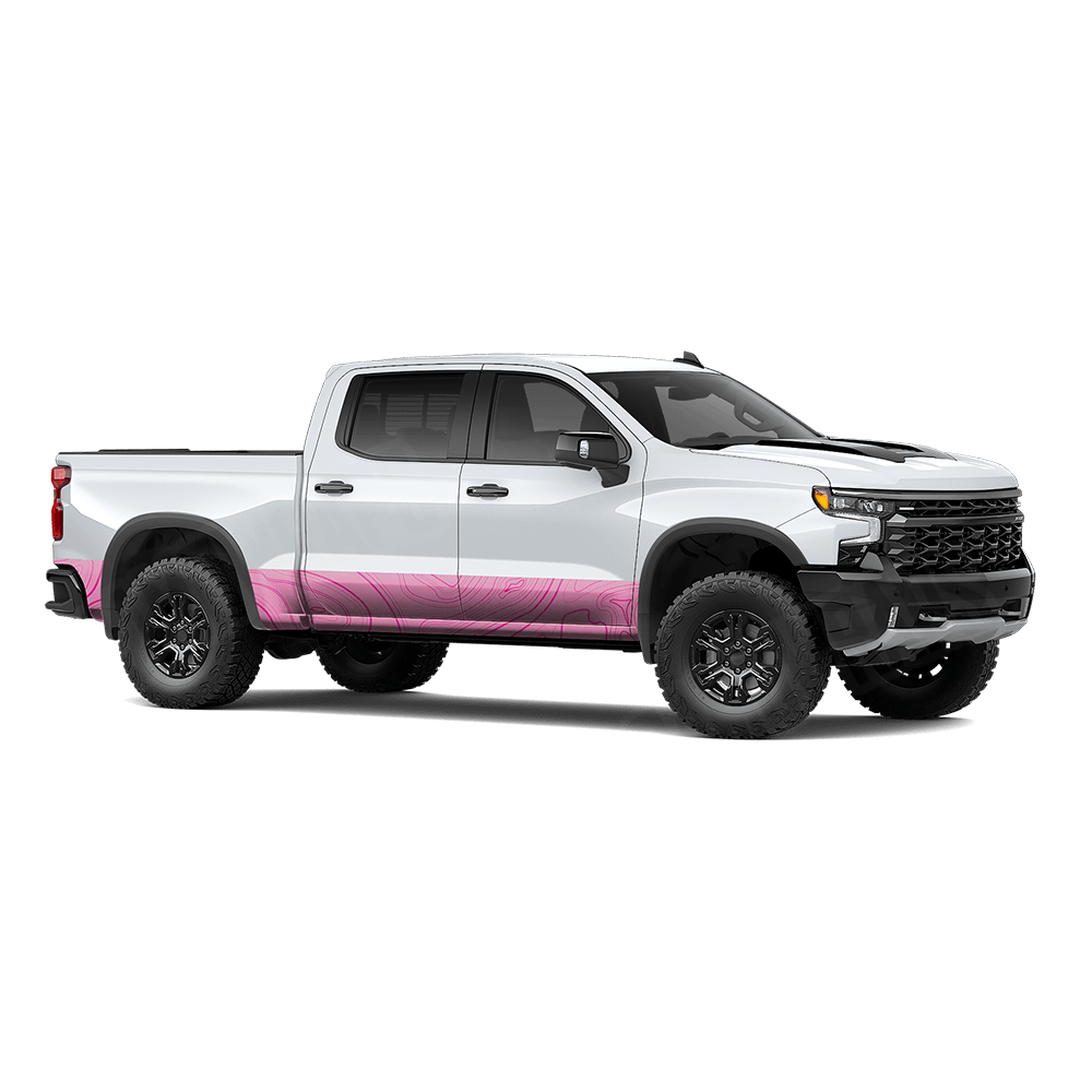 Topographic Pink Rocker Panel Camo Vinyl Wrap