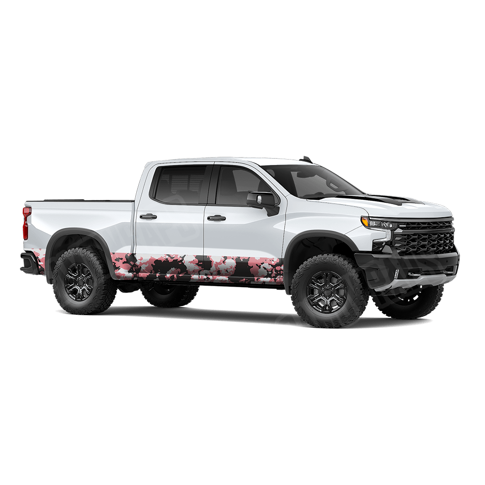 Treetop Pink Rocker Panel Camo Vinyl Wrap