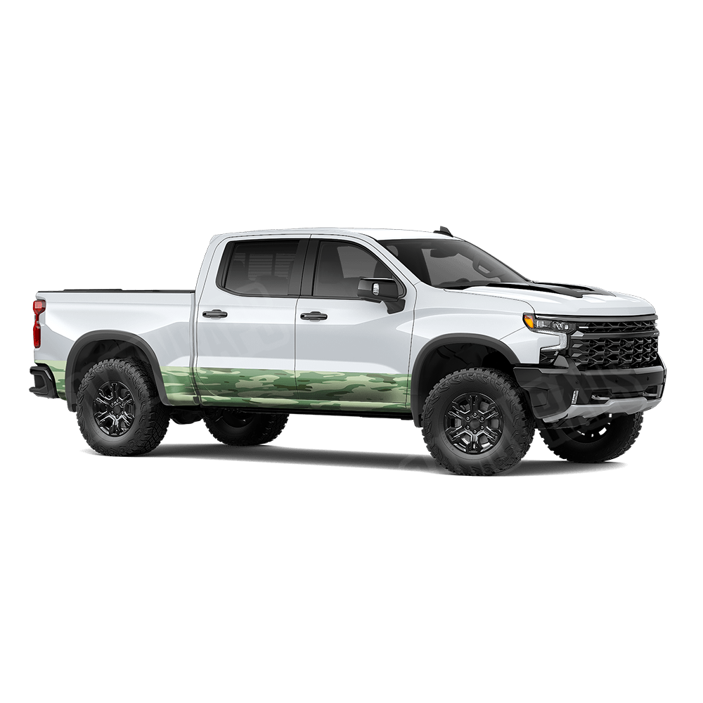 Treetop Pistachio Rocker Panel Camo Vinyl Wrap