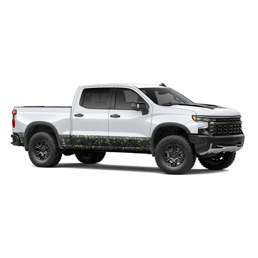 Pixel Metro Green Rocker Panel Wraps