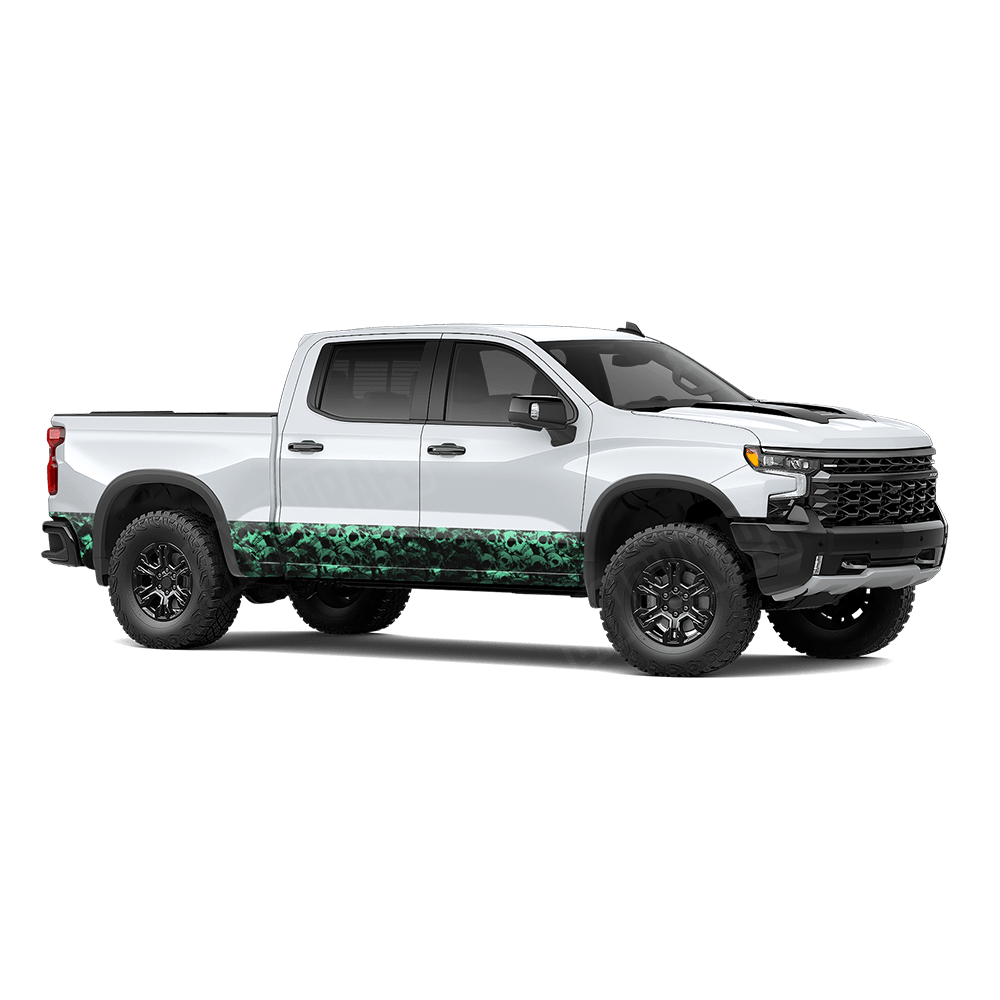 Skull Aquamarine Rocker Panel Wraps