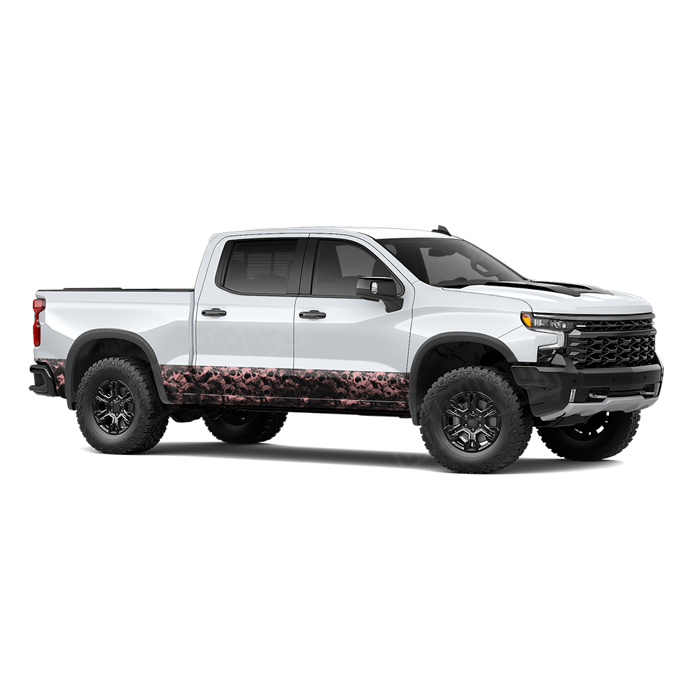 Skull Salmon Rocker Panel Wraps