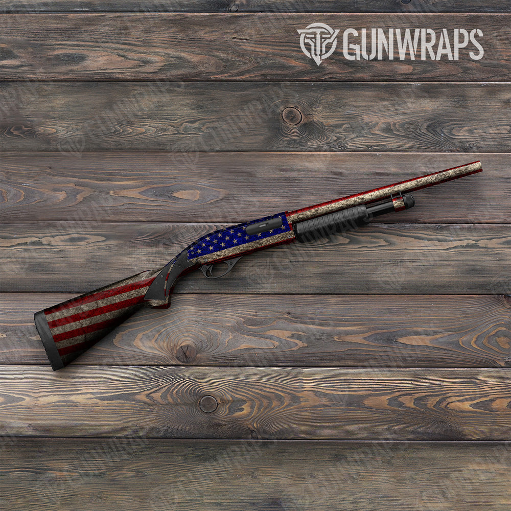Shotgun Patriotic American Flag Gun Skin Vinyl Wrap