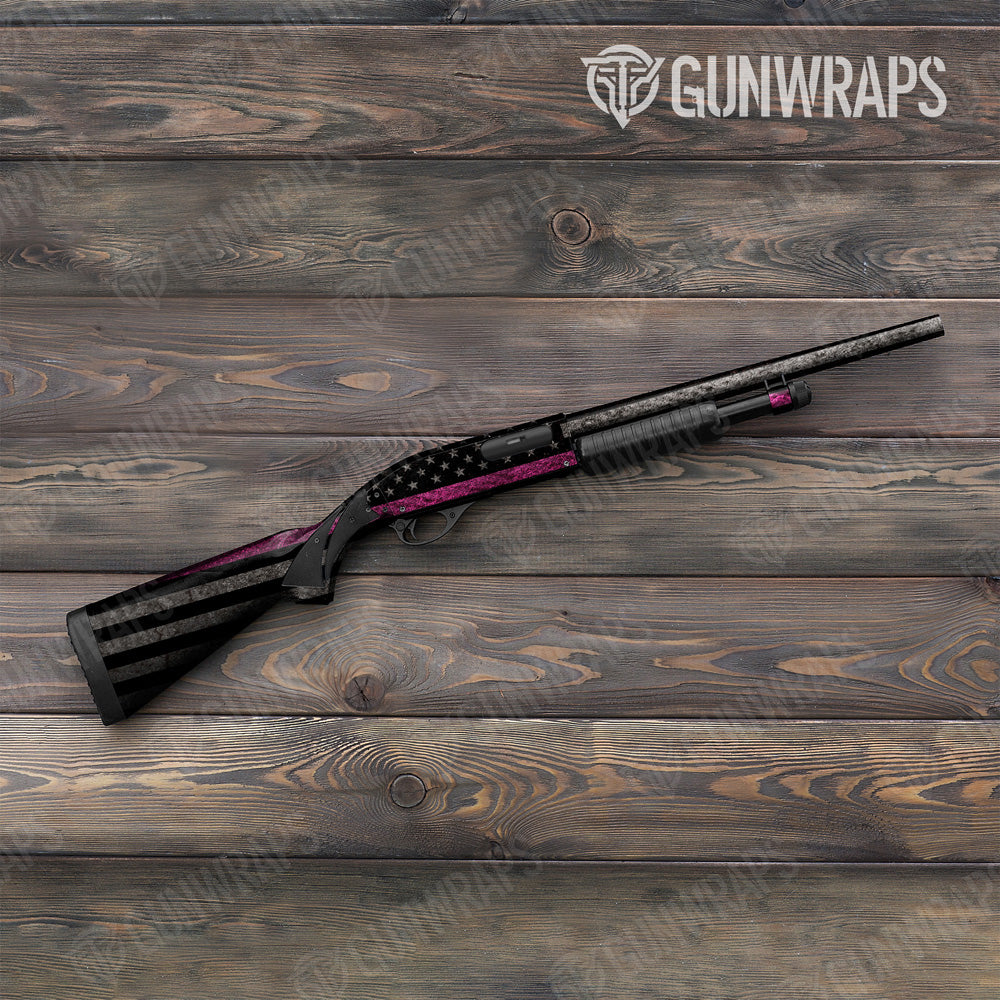 Shotgun Patriotic Pink Flag Gun Skin Vinyl Wrap