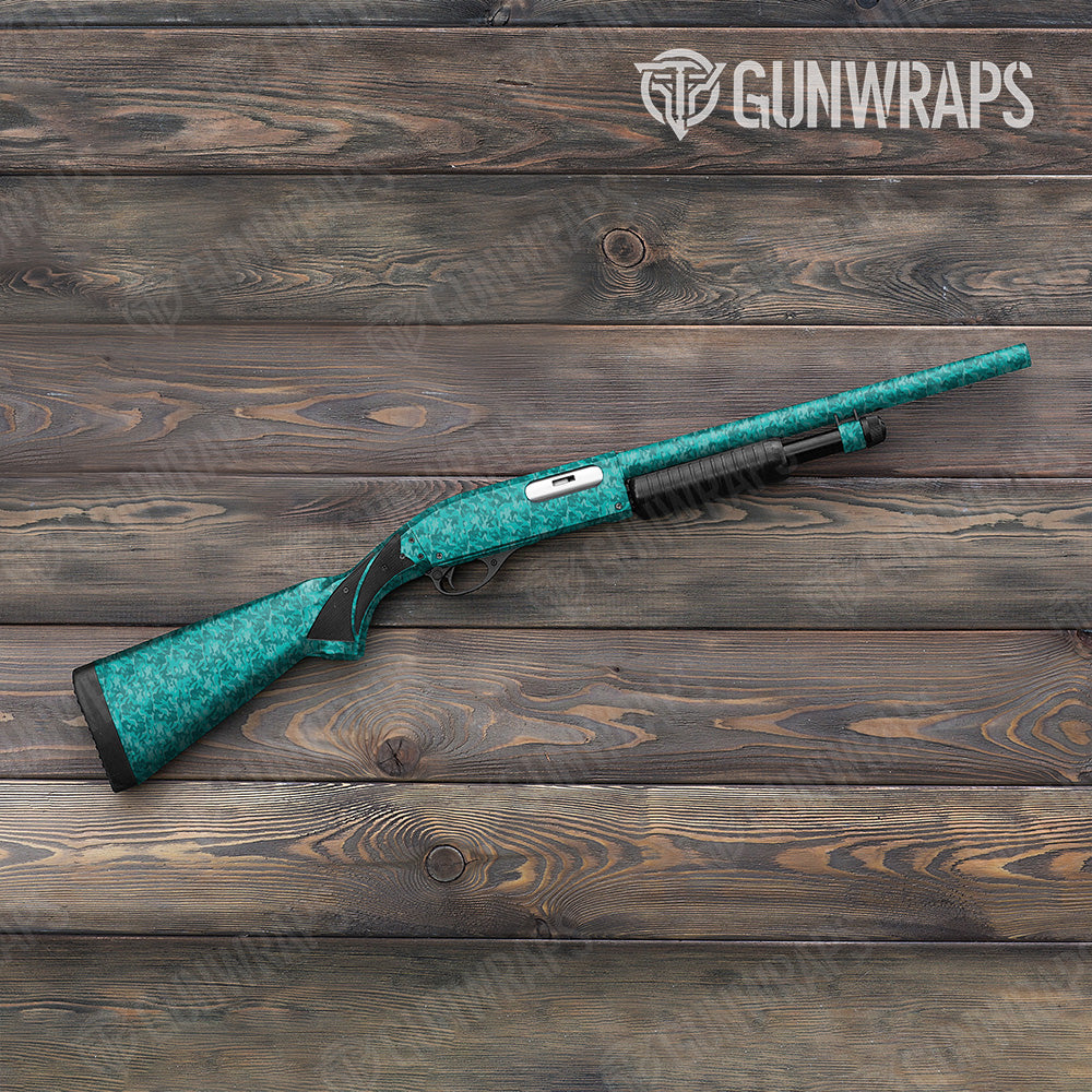 Shotgun Classic Elite Tiffany Blue Camo Gun Skin Vinyl Wrap