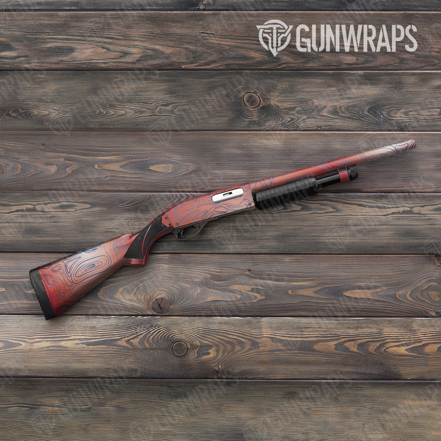 Shotgun Damascus Patriot Camo Gun Skin Vinyl Wrap