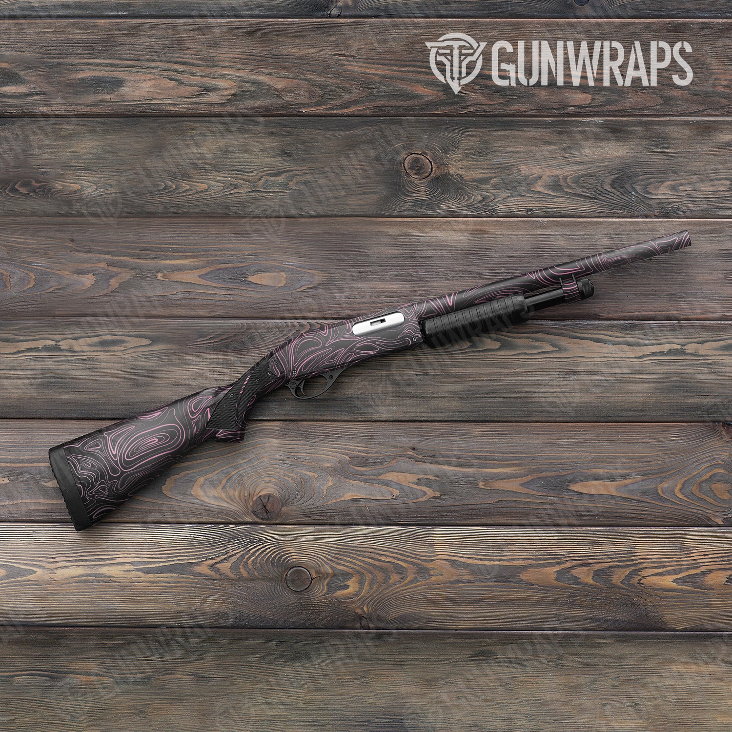 Shotgun Damascus Pink Camo Gun Skin Vinyl Wrap