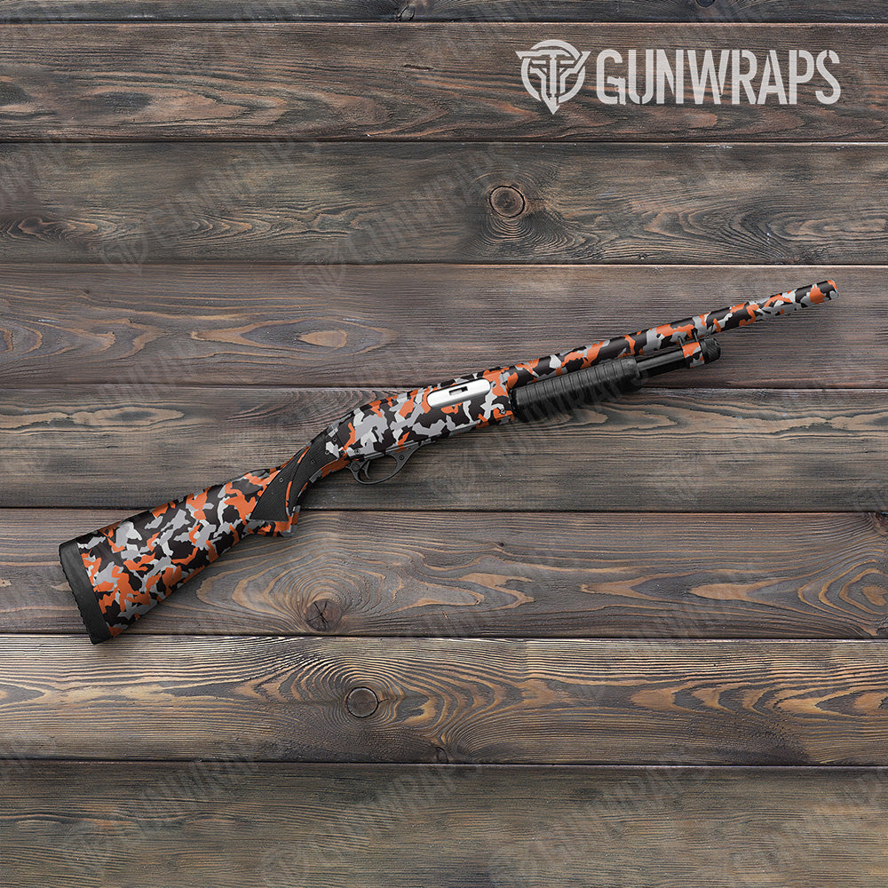 Shotgun Erratic Orange Tiger Camo Gun Skin Vinyl Wrap
