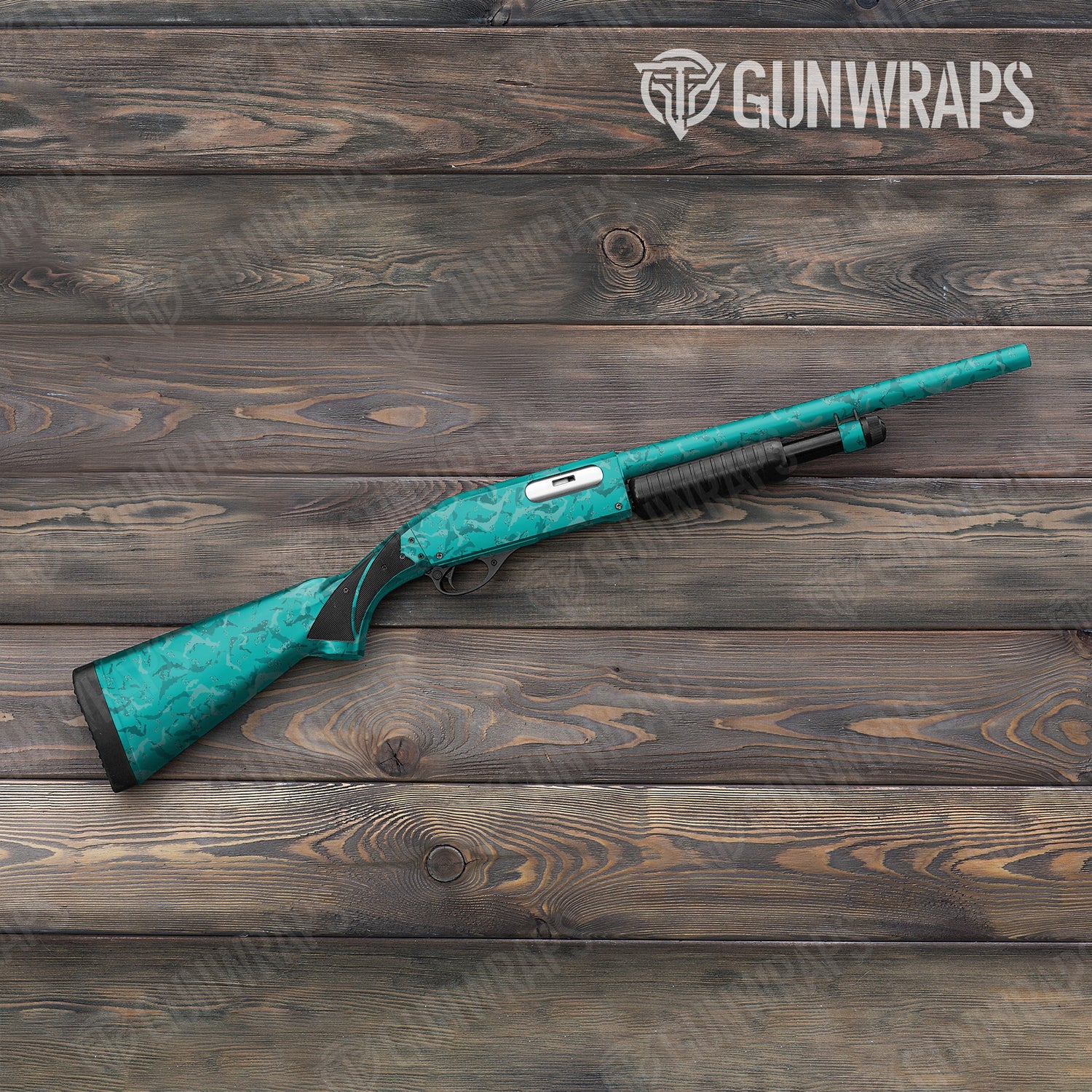 Shotgun Battle Storm Elite Tiffany Blue Camo Gun Skin Vinyl Wrap