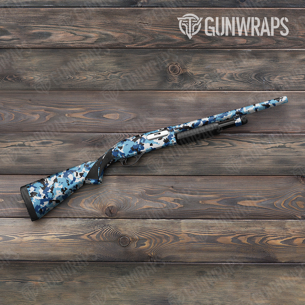 Shotgun Cumulus Baby Blue Camo Gun Skin Vinyl Wrap