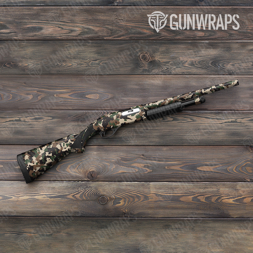Shotgun Cumulus Woodland Camo Gun Skin Vinyl Wrap