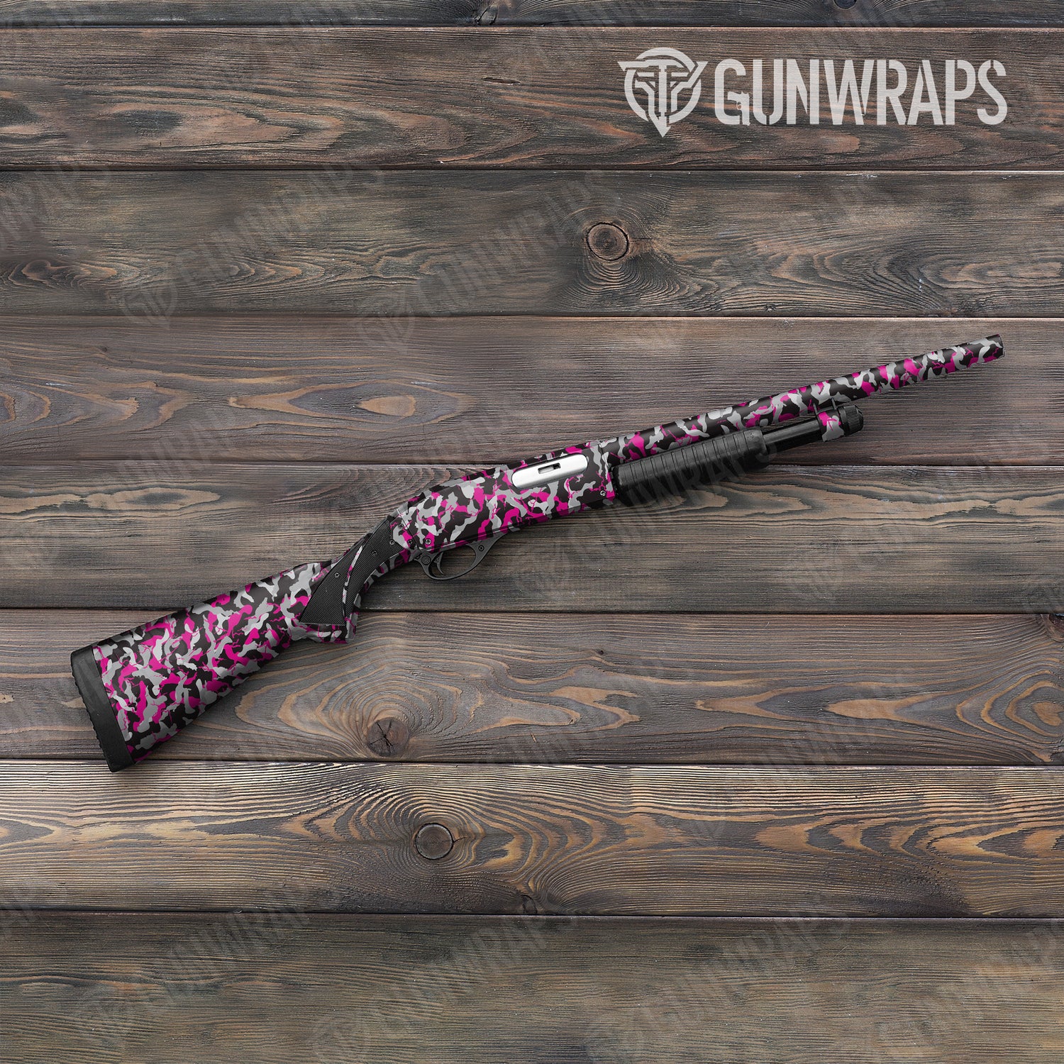 Shotgun Ragged Magenta Tiger Camo Gun Skin Vinyl Wrap