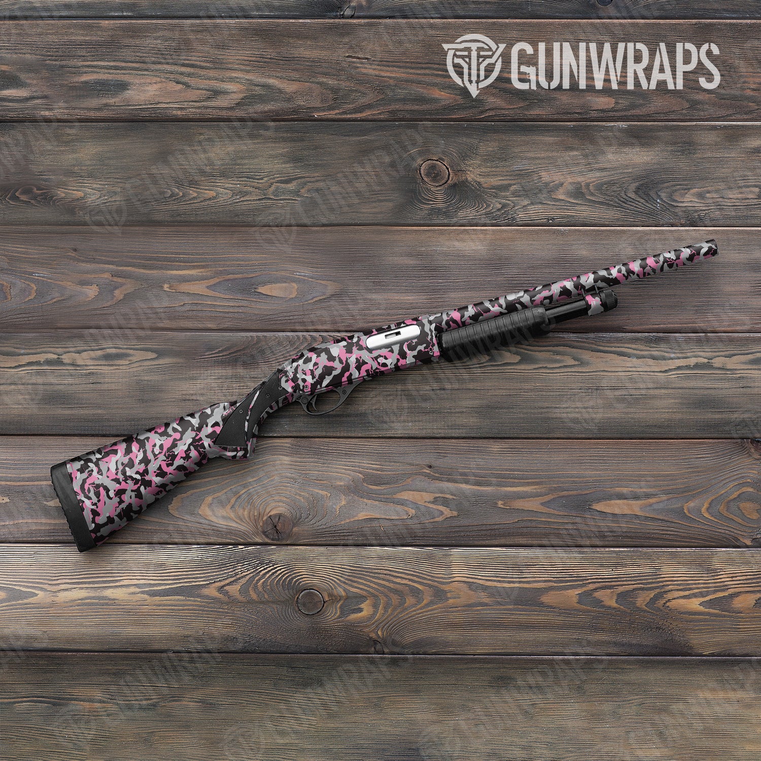 Shotgun Ragged Pink Tiger Camo Gun Skin Vinyl Wrap