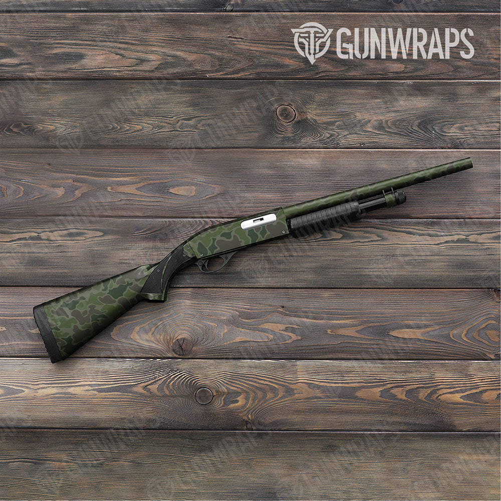 Old School Duck Army Dark Green Shotgun Gun Skin Vinyl Wraps