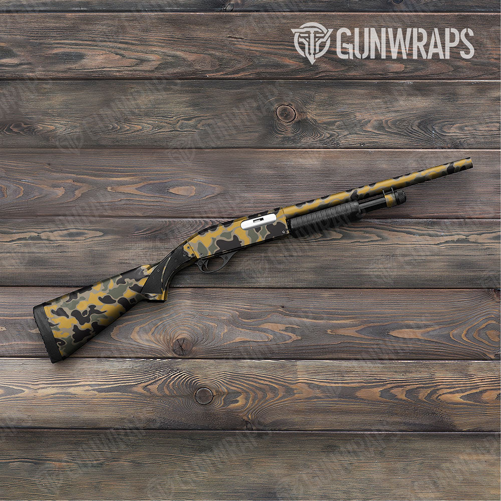 Old School Duck Militant Yellow Shotgun Gun Skin Vinyl Wraps