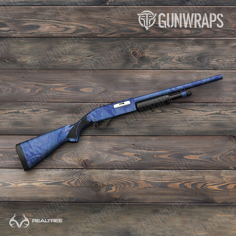 Shotgun Realtree Aspect Royal Blue Camo Gun Skin Vinyl Wrap