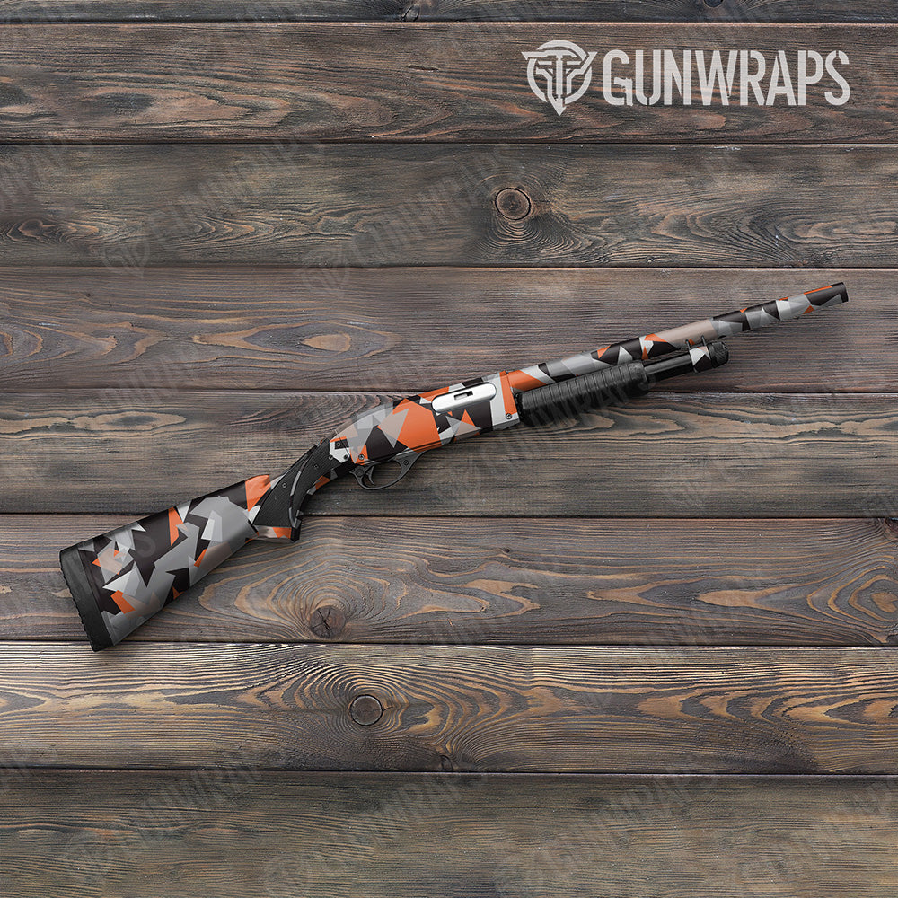 Shotgun Shattered Orange Tiger Camo Gun Skin Vinyl Wrap
