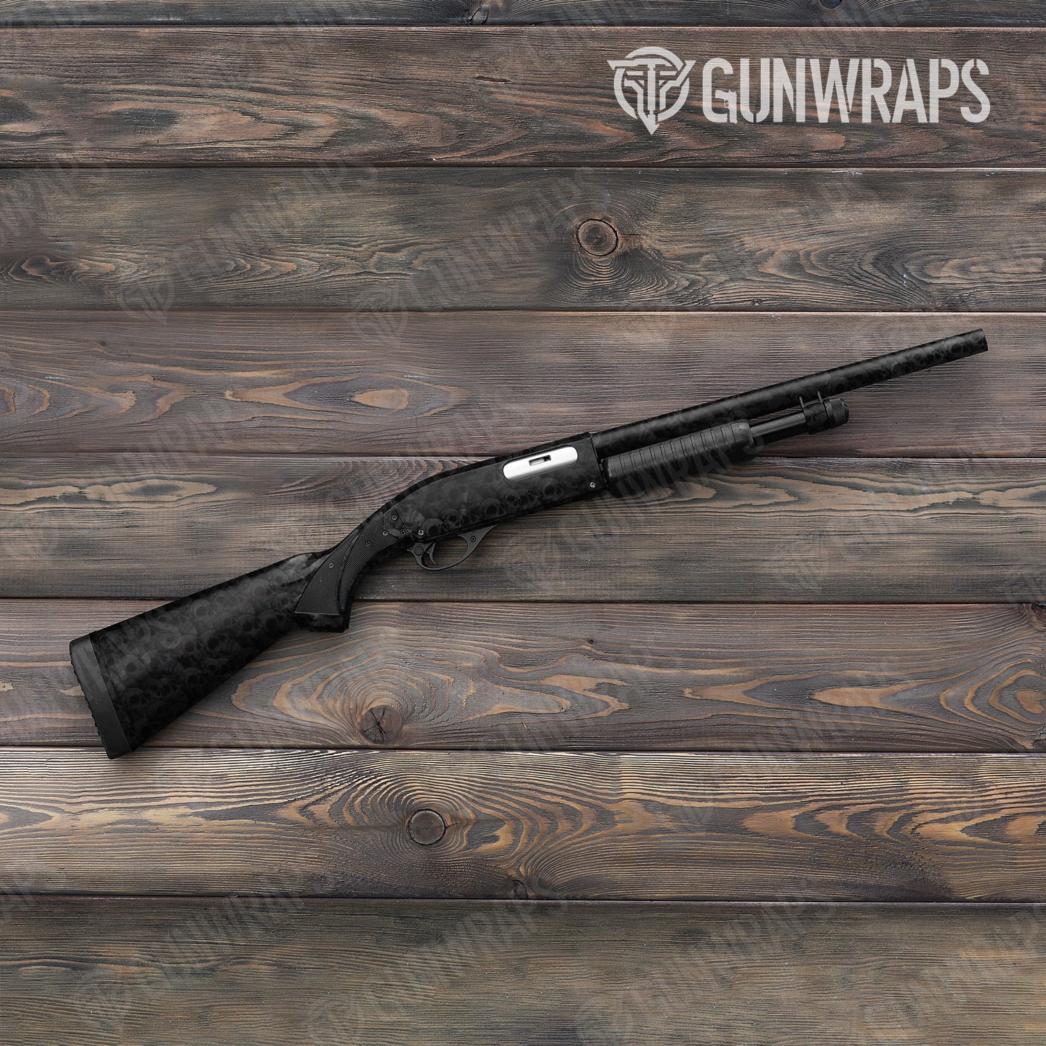 Skull Grayscale Shotgun Gun Skin Vinyl Wraps