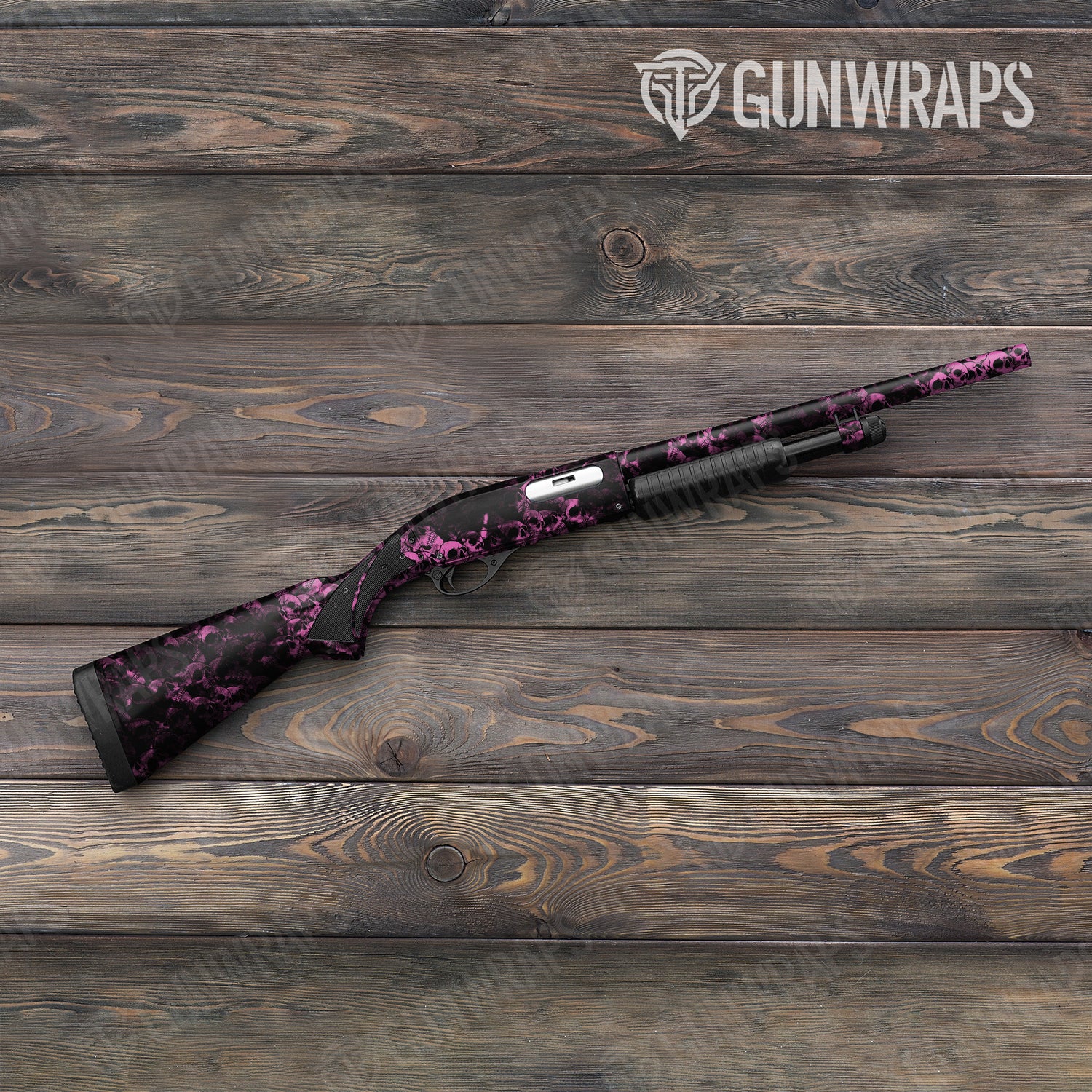 Skull Pink Shotgun Gun Skin Vinyl Wraps
