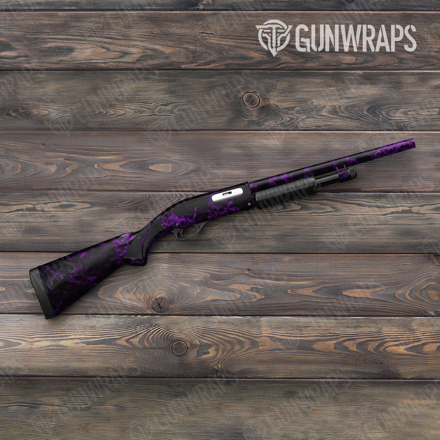 Skull Purple Shotgun Gun Skin Vinyl Wraps
