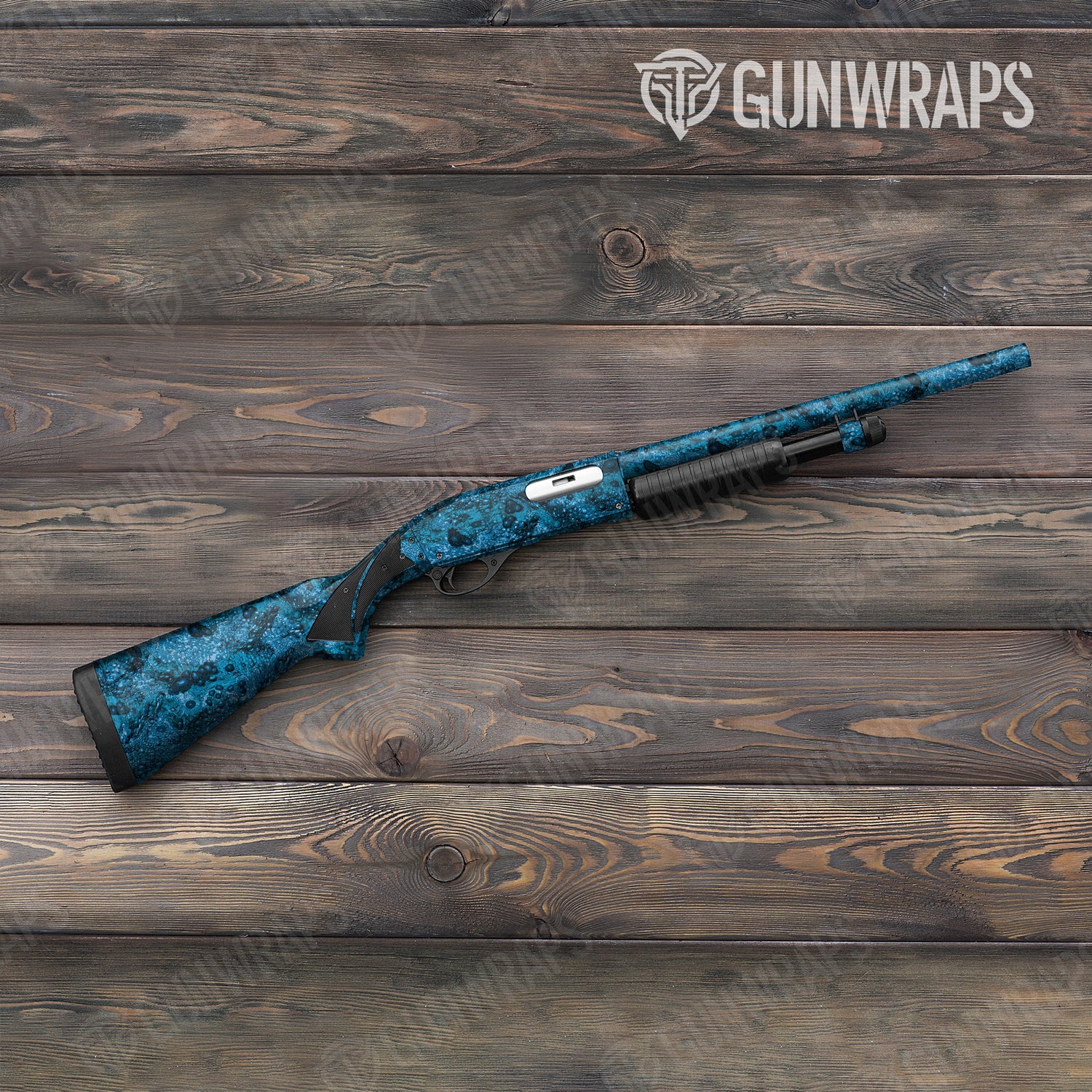 Shotgun Toadaflage Blue Camo Gun Skin Vinyl Wrap