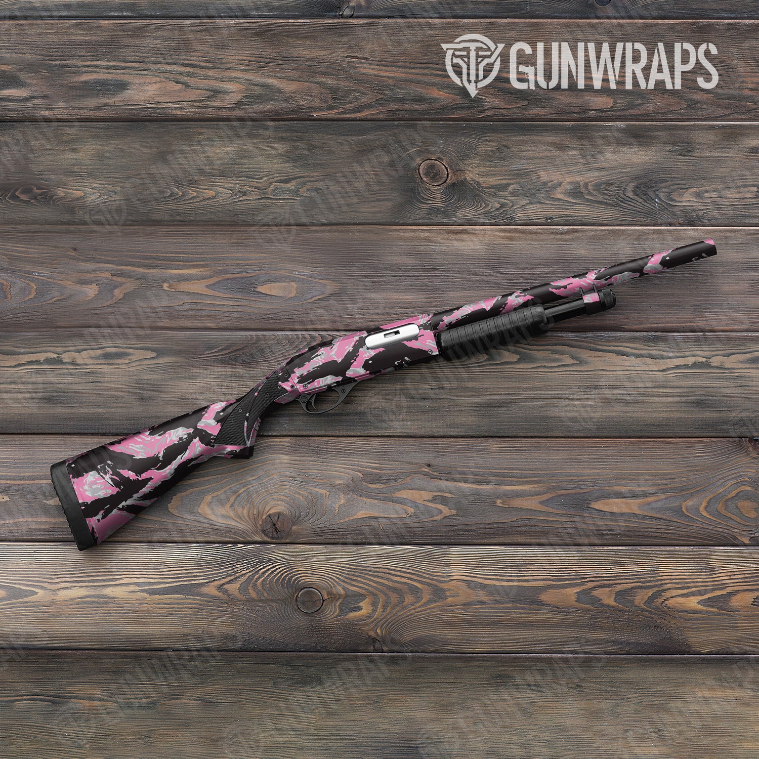 Shotgun Vietnam Tiger Stripe Pink Tiger Camo Gun Skin Vinyl Wrap
